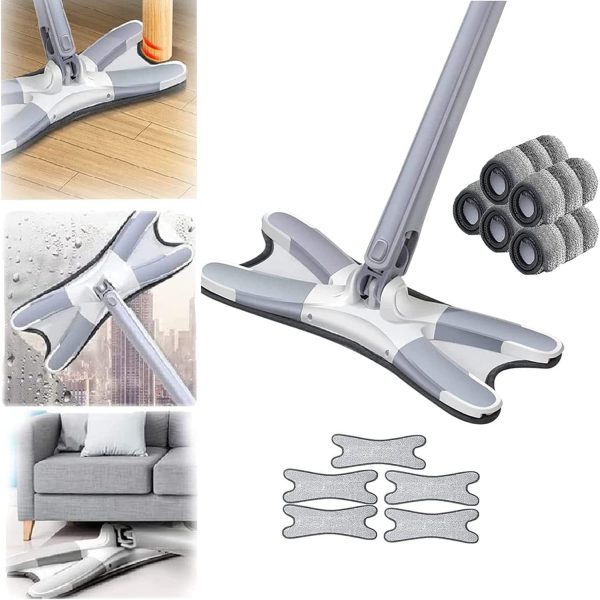 Butterfly Mop, X-Shape Microfiber Mop, Butterfly Rotating Absorbent Mop