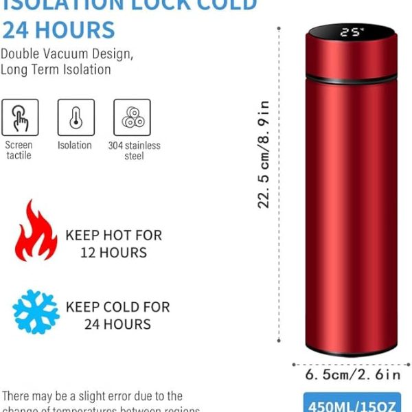 Stainless Steel Vacuum Flask with Temperature Display