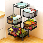 5 Layers Kitchen Rotating Square Storage Rack - Image 2