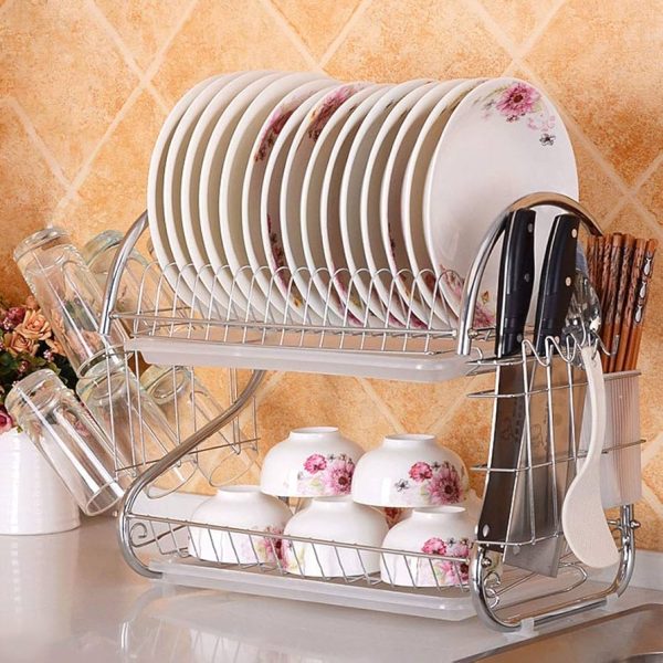 2 Layer Dish Drainer Rack